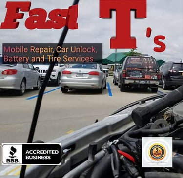 Car with hood open being worked on by Fast T's in Waukee, IA. 50263
