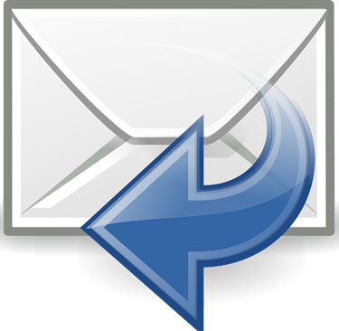 a mailbox with a blue arrow pointing to the left