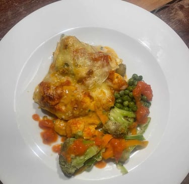 a plate of food with broccoli and vegetables