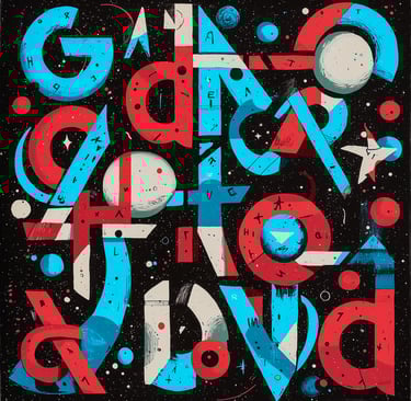 Cryptic jumble of alphabet letters in space