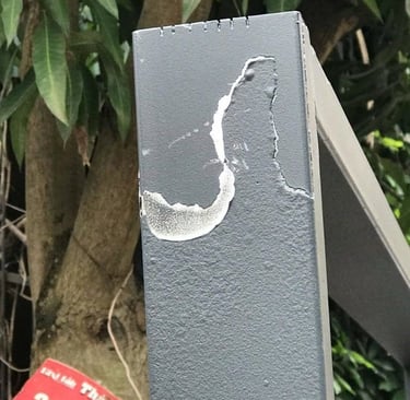 sơn tĩnh điện bị bong tróc