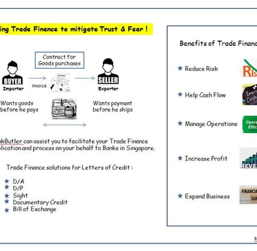 BankButler can assists to connect with the appropriate bankers to mitigate risk factor.