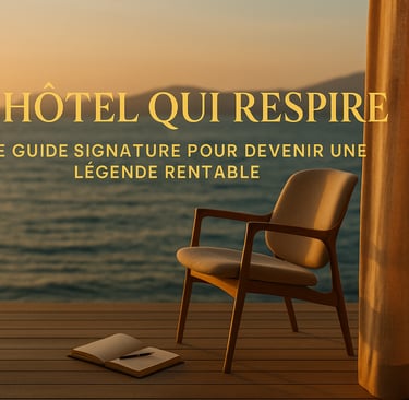 Terrasse en bois avec vue mer au coucher du soleil, illustrant le luxe tranquille et l’expérience Signature BVH.