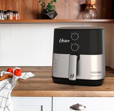 Air Fryer Oster OFRT520 com 28% de Desconto na Black Friday — Fritadeira Sem Óleo com Potência e Estilo