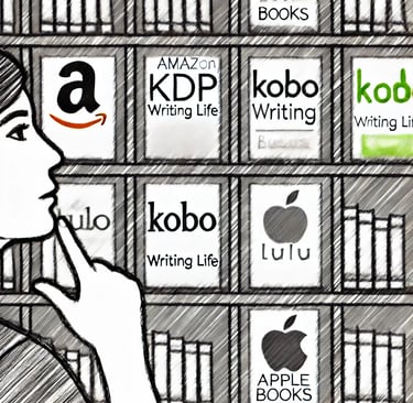 options disponibles comme Amazon KDP, Kobo, Lulu, Apple Books, et IngramSpark dans l'autoédition