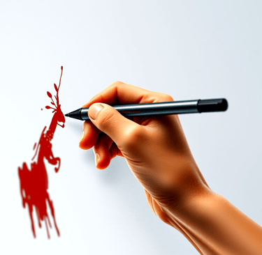 a person's hand holding a pen and drawing