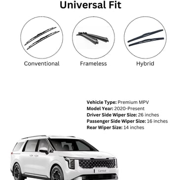 Graphite-coated wiper blade for Kia Carnival windshield