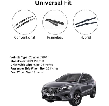 Prootto premium silicone-coated wiper blades for MG Astor