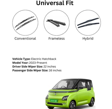 Prootto silicone-coated compact wiper blade for MG Comet EV