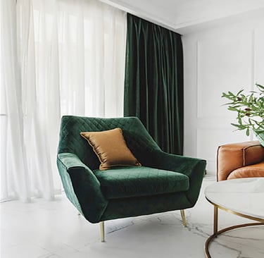 Green velvet sofa by classic sofa repair