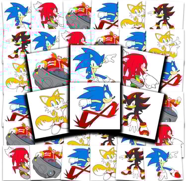 temporary tattoos for kids, featuring Sonic the Hedgehog characters