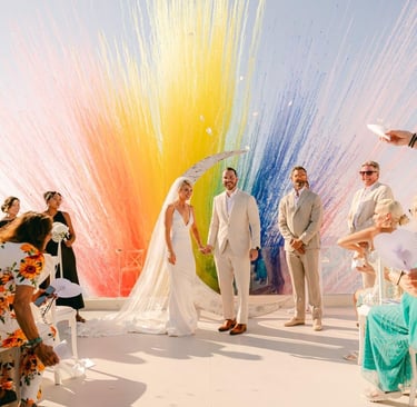Spectacular Day fireworks show With Colours by Santorini Fireworks for an unforgettable celebration.