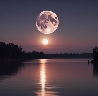 beautifu image of a full moon over the water