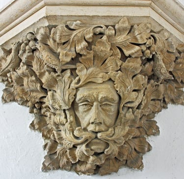The Sutton Benger Green Man Wooden Carving 