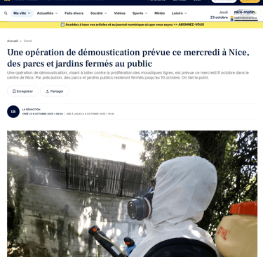 opération de démoustication à Nice