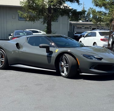 Ferrari 296 GTB Full Gloss PPF, Ceramic Coating & Window Tint installed by Bluemax Tint in Livermore