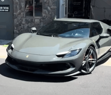 Ferrari 296 GTB after full gloss PPF and ceramic coating by Bluemax Tint in Livermore.