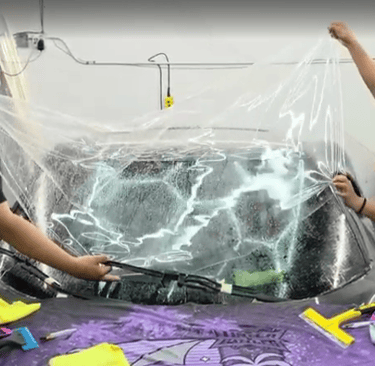 Clear Windshield Protection Film applied to prevent chips and cracks in Livermore, CA.