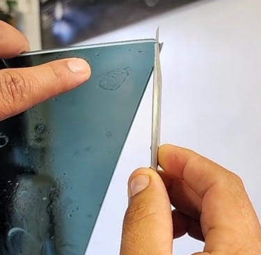 Close-up of a flawless, film installation, showcasing precision craftsmanship from Bluem