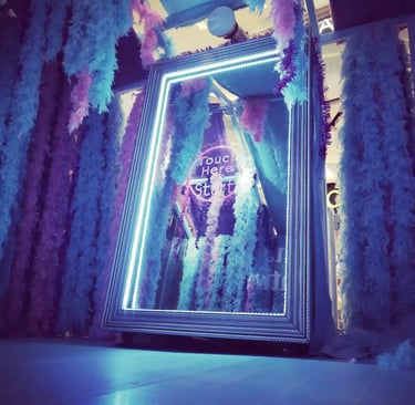 Interactive magic mirror photobooth installation at a luxury event in Jakarta Indonesia