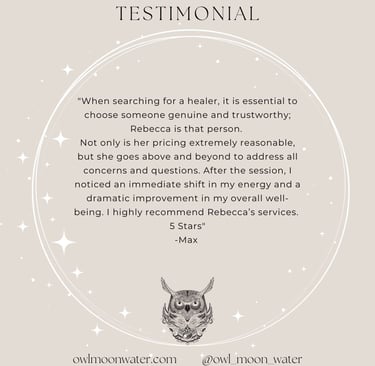 Psychic Reading Testimonial for Owl Moon Water