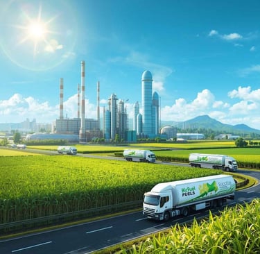 Imagem representativa da produção de combustível sustentável no Brasil