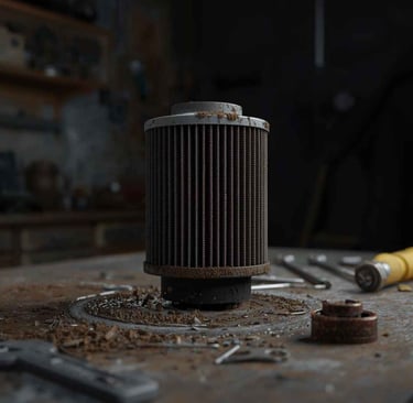 Imagem de filtro de ar de um carro moderno. 