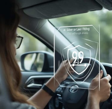 motorista-com-o-carro-protegido-após-colocar-o-seu-carro-em-um-seguro