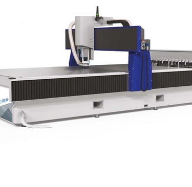 a machine that is cutting into a large machine