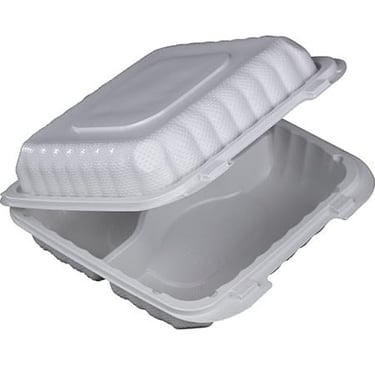 a white plastic container with a lid and a lid
