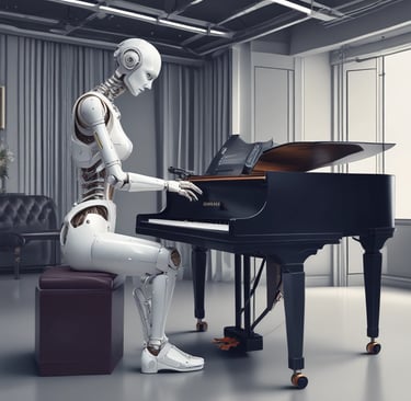 robot playing piano
