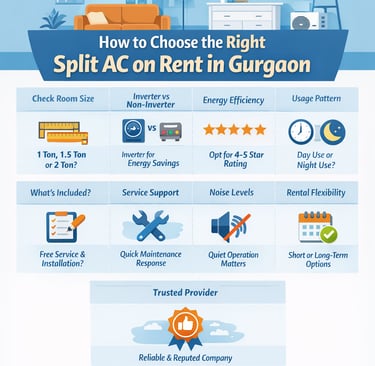 How to Choose the Right Split AC on Rent in Gurgaon