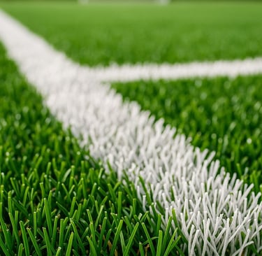 Rumput sintetis diberi pasir silika