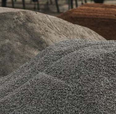Tumpukan gravel silika