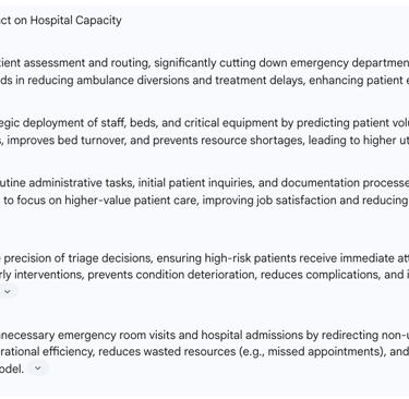 Table 1: Key Benefits of AI Triage on Hospital Capacity Management