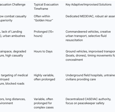 Table 2: Comparative Analysis of Evacuation Challenges and Solutions Across Modern Conflicts