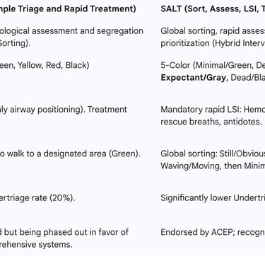 Comparison of START and SALT Triage Systems