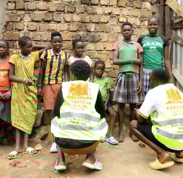KTN staff engaging with the children in Katwe, Kampala.