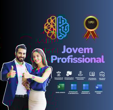 Curso Jovem Profissional: Imagem degradê cinza com preto c/ título Jovem Profissional
