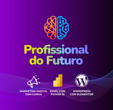 Curso Profissional do Futuro: Imagem degradê em roxo e preto c/ título Profissional do Futuro 
