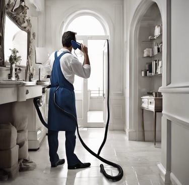 a person using a vacuum to clean a carpet