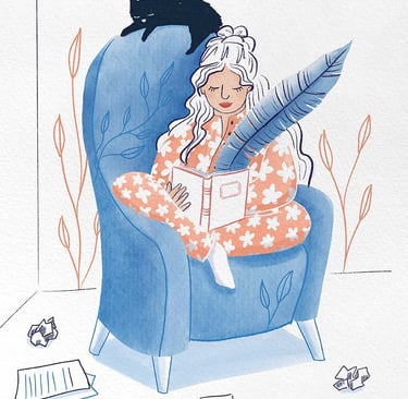 illustration of a woman reading
