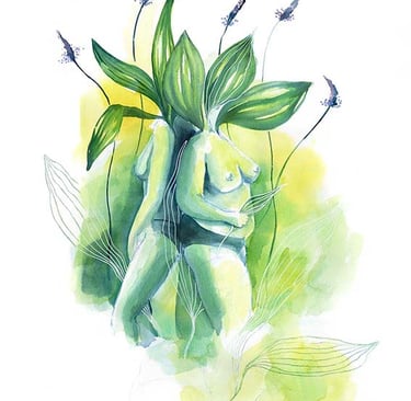 women bodies with plantain heads