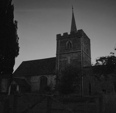 Duxford at night - St Johns church, Creator: Slawek Dejneka
