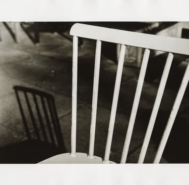 Wooden chai in the coffee shop.