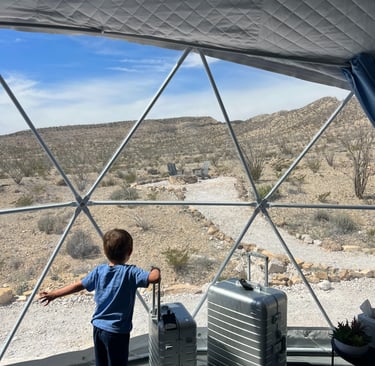Arrived at the domes near Big Bend National Park. Slowly making our way towards Houston Airport