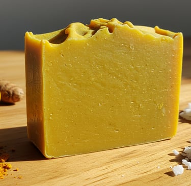 Jabón 100% Natural de Curcuma y Aceite de Olivo Antioxidante y Revitalizante