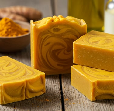 Jabón 100% Natural de Curcuma y Aceite de Olivo Antioxidante y Revitalizante