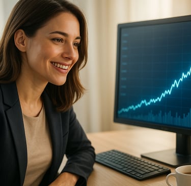 woman happy about her finance