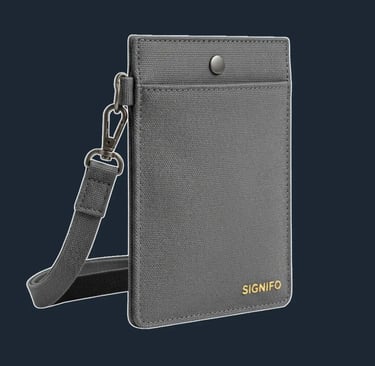 Dompet kartu gantung "Axiom Urban Monolith" Signifo abu-abu.